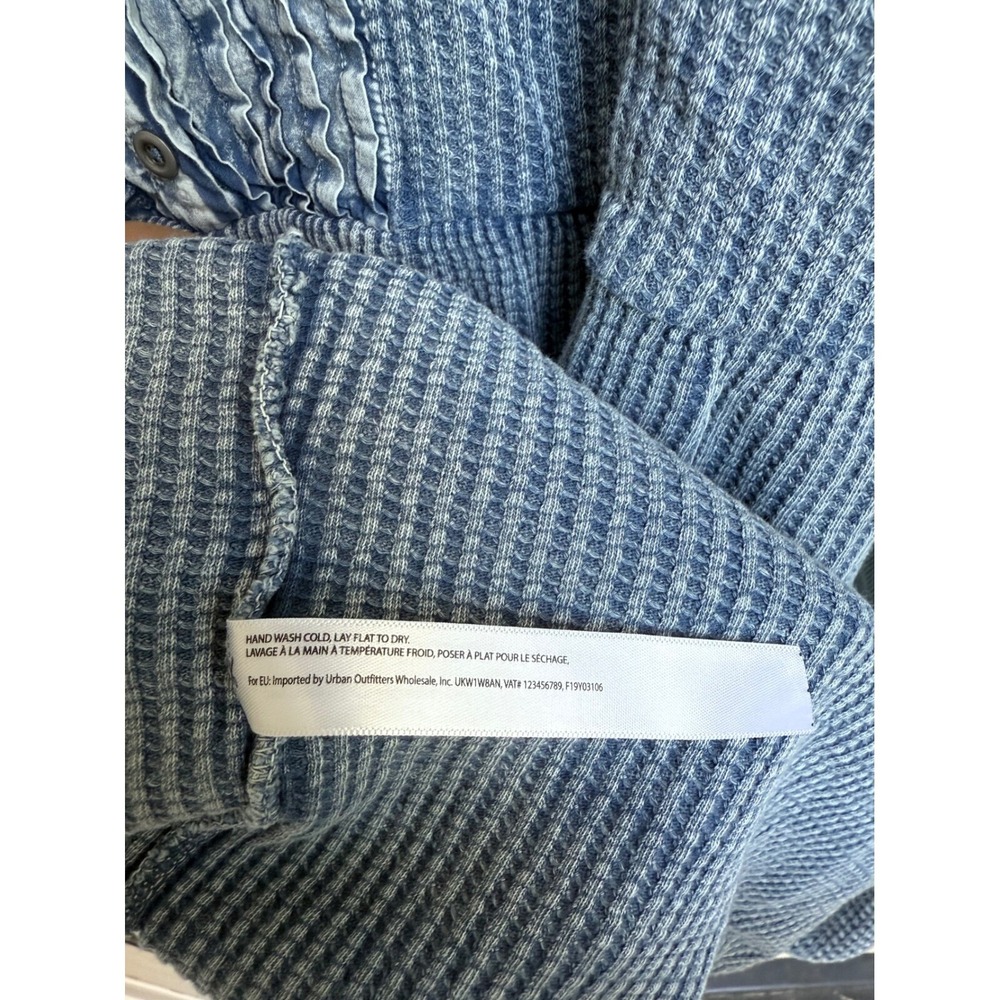 Free People FP One Dress Jolene Thermal Mini Dress Waffle‎ Blue Size  XS - Picture 4 of 7
